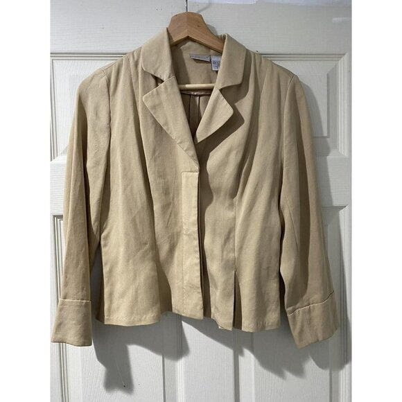 Spiegel 100% Tencel Beige Jacket Button Up Y2K Size 6 - Picture 3 of 6
